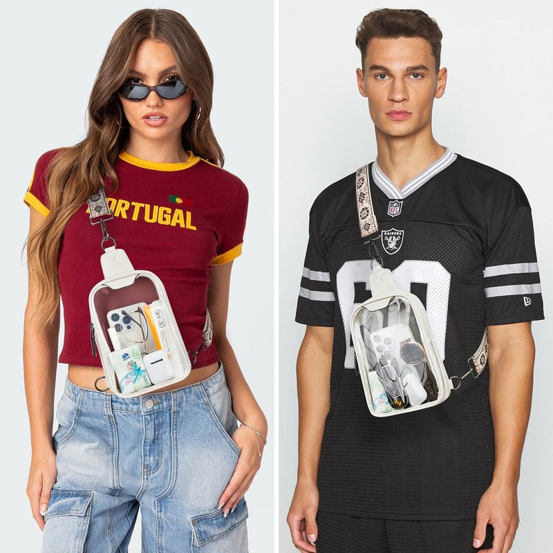 LATMAP DOUBLE ZIP Clear bags Stadium Approved Crossbody Sling Bag Fanny Pack Purses for Women Men Belt bag for Stadium Events - Image 2